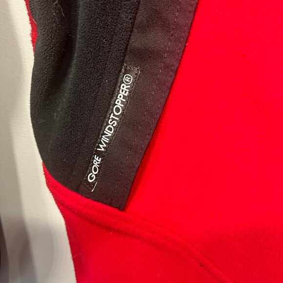 Mountain Hardwear Jacket Mens Gore Windstopper Fleece Black Red Full Zip Rain S - Picture 2 of 8